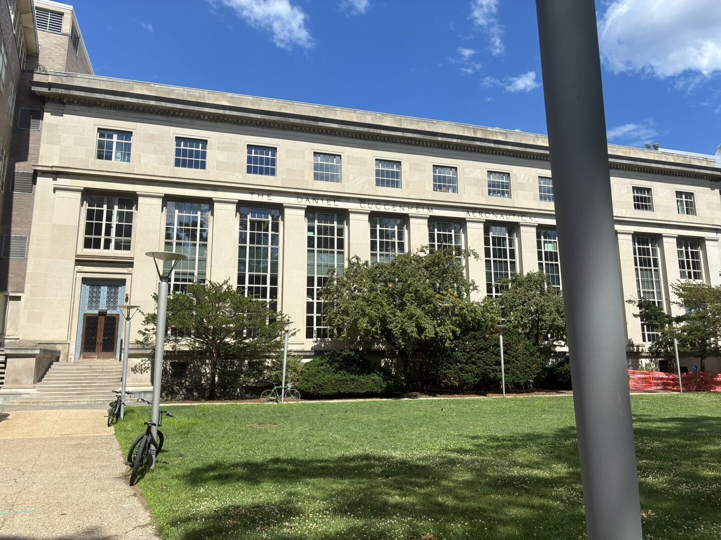 Lawn and walkway in front of MIT Building 33